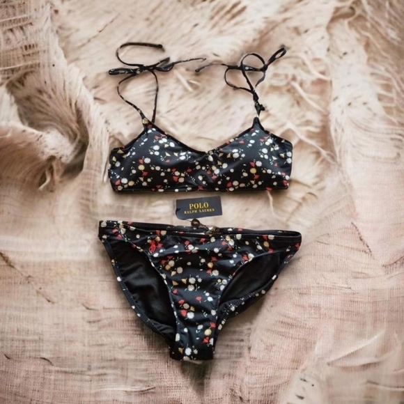 Polo Ralph Lauren Other - Polo Ralph Lauren Black Floral bikini Size small uk 8BNWT see description